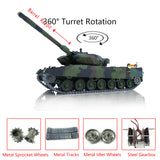 Henglong 1/16 Scale TK7.0 Leopard2A6 RC RTR Tank 3889 W/ 360 Turret Barrel Recoil Metal Tracks Sprockets Idlers Road Wheels