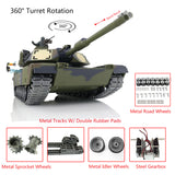 Henglong 1/16 TK7.0 Abrams Ready To Run Remote Controlled BB IR Tank 3918 360 Barrel Recoil Metal Road Wheels Smoke Sound