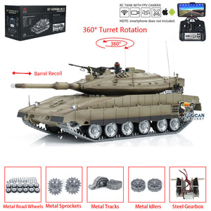 Heng Long Remote Control Tank 1/16 IDF Merkava MK IV Professional Edition RC Tanks Barrel Recoil Radio Battery RTR Toys Model