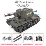 Henglong 1/16 TK7.0 Soviet KV-2 Ready To Run Radio Controlled Tank 3949 360 Turret Smoke Sound Metal Tracks Sprockets Idlers