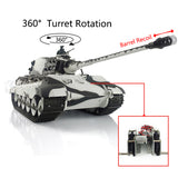 1/16 Scale TK7.0 Henglong Plastic King Tiger Remote Controlled Ready To Run Tank 3888A 360 Turret Barrel Recoil Steel Gearbox