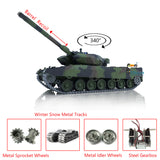 2.4Ghz Henglong 1/16 Scale TK7.0 Leopard2A6 Remote Controlled Ready To Run BB IR Tank 3889 Metal Tracks W/ Linkages Barrel Recoil