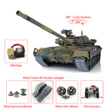 1/16 Scale TK7.0 2.4Ghz Henglong Russian T90 RTR RC Tank 3938 W/ 360 Turret Red Eyes Metal Tracks Sprockets Idlers Smoke