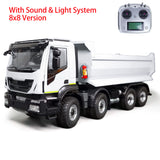 1:14 8*8 Hydraulic RC Equipment Radio Control Tipper Car Simulation Dump Truck DIY Model Sound Light I6S ESC Servo