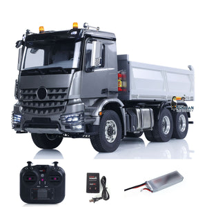1/14 3348 RTR RC Hydraulic Dumper Metal Chassis 2Speed Gearbox Radio Control Tipper Car Light Sound Radio Battery NO Lock Differential