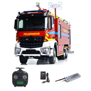 1/14 RC Fire Vehicles 6x6 Remote Control Fire Fighting Truck Ready To Run Car Emulated Model Lights Sound ST8 Transmitter