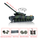 Henglong 1/16 Scale TK7.0 Metal German Leopard2A6 Ready To Run Remote Controlled Tank 3889 Barrel Recoil Tracks Sprockets Idlers