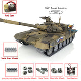 Customized Ver Henglong 1/16 TK7.0 Russian T90 Ready To Run Remote Controlled Tank 3938 W/ 360 Metal Road Wheels Red Eyes