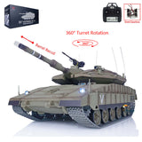 RC Tank 1/16 Heng Long IDF Merkava MK IV 3958 360 Turret Rotary Upgrade Edition Barrel Recoil Radio Battery RTR Model Toys