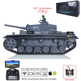 2.4Ghz 1/16 Scale TK7.0 Plastic Version Henglong Panzer III L RTR RC Model Tank 3848 with 360 Turret Gearbox Smoke Sound FPV