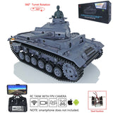 2.4Ghz 1/16 Scale TK7.0 Plastic Version Henglong Panzer III L RTR RC Model Tank 3848 with 360 Turret Gearbox Smoke Sound FPV