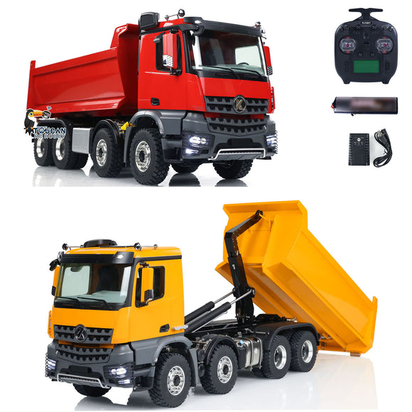 1/14 Kabolite 8X8 RC Hydraulic Tipper Car K3366 Metal Remote Control Dump Trucks with Light Sound System 2-Speed Transmission