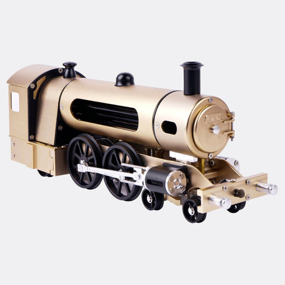 TECHING Aluminium Alloy Electric Steam Train DIY Machinery Model Building Accessory Kits Works of Art Unassembled 300*77*125MM