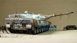 2.4G Henglong 1/16 Scale TK7.0 Leopard2A6 RTR RC BB IR Tank 3889 W/ 360 Turret Metal Idlers Tracks Sprockets Smoke Sound