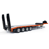 1:14 4-axle Metal Trailer for RC Tractor Car Trucks Electric Tailgate Legs Painted Assembled DIY Model Battery