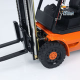 Metal 1/14 RC Hydraulic Equipment Radio Control Forklift Wheeled Transfer Car Construction Vehicles LED Light Sound System PNP