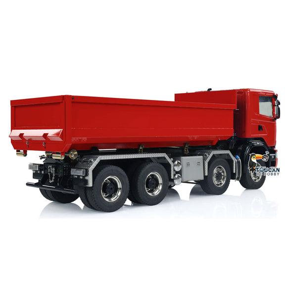 1/14 8x8 RC Hydraulic Roll-on Dumper Trucks Full Dump Truck 3-speed Transmission Differential Lock Axles WITH Sounds Lights