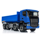 1:14 RC Hydraulic Roll-on Dump Truck 8x8 Radio Control Tipper Car Sounds Lights 3-speed Transmission Differential Lock Axles