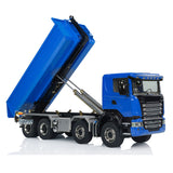 1:14 RC Hydraulic Roll-on Dump Truck 8x8 Radio Control Tipper Car Sounds Lights 3-speed Transmission Differential Lock Axles