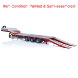 1/14 Metal Three-axle Gooseneck CNC RC Tractor Trailers Truck Remote Controlled Truck Electric DIY Cars Hobby Models