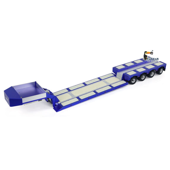 128CM 1/14 4 Axles RC Heavy Trailer DG-999 CNC Gooseneck Trailers for Tractor Truck Assembled and Painted WITH Light System