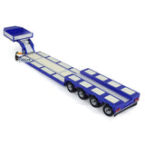 128CM 1/14 4 Axles RC Heavy Trailer DG-999 CNC Gooseneck Trailers for Tractor Truck Assembled and Painted WITH Light System