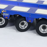 128CM 1/14 4 Axles RC Heavy Trailer DG-999 CNC Gooseneck Trailers for Tractor Truck Assembled and Painted WITH Light System