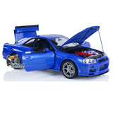 Capo 1/8 Metal 4x4 RC Racing Car Radio Controlled Drift Vehicle Model 4WD R34 RTR High-speed Light Sound GTR-R34