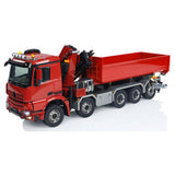 1/14 10x10 RC Hydraulic Crane Full Dump Truck Metal Lorry Car Rear Axle Steering Painted Assembled with Light Sound System