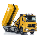1/14 10x10 RC Hydraulic Crane Full Dump Truck Metal Lorry Car Rear Axle Steering Painted Assembled with Light Sound System