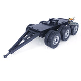 Metal 1/14 3-Axle Trailer with Fifth-wheel Traction for RC Truck Loader Tractor Excavator Lesu Tamiya Construction Vehicle