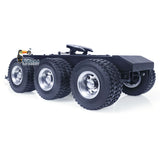 Metal 1/14 3-Axle Trailer with Fifth-wheel Traction for RC Truck Loader Tractor Excavator Lesu Tamiya Construction Vehicle