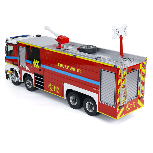 8x4 RC Fire Fighting Truck 1/14 Metal Chassis Radio Control Fire Car Light Sound 2-Speed Transmission Lighting and Sound System
