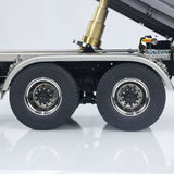 1/14 Hydraulic RC Dump Truck 6x6 Metal Radio Control Tipper Car 3-speed Gearbox with Light Sound System Differential Lock Axles