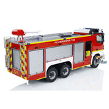 6x4 1/14 RC Fire Vehicles Metal Chassis Remote Control Fire Fighting Truck Model 2-Speed Transmission Lighting and Sound System