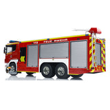 1/14 6x4 Remote Control Fire Fighting Truck RC Fire Vehicles Model Lights Sounds with Sound Light System FlySky I6S Controller