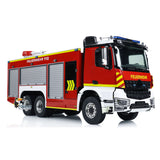 6x4 1/14 RC Fire Vehicles Metal Chassis Remote Control Fire Fighting Truck Model 2-Speed Transmission Lighting and Sound System