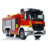 6x4 1/14 RC Fire Vehicles Metal Chassis Remote Control Fire Fighting Truck Model 2-Speed Transmission Lighting and Sound System