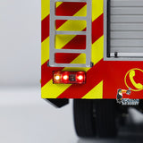 6x4 1/14 RC Fire Vehicles Metal Chassis Remote Control Fire Fighting Truck Model 2-Speed Transmission Lighting and Sound System