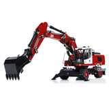 Metal 1/14 RC Hydraulic Excavator R946 PL18EV Remote Control Wheeled Diggers with 8-Ways Hydraulic Valves 4 Wheels Drive