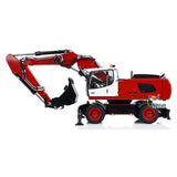 Metal 1/14 RC Hydraulic Excavator R946 PL18EV Remote Control Wheeled Diggers with 8-Ways Hydraulic Valves 4 Wheels Drive