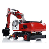 Metal 1/14 RC Hydraulic Excavator R946 PL18EV Remote Control Wheeled Diggers with 8-Ways Hydraulic Valves 4 Wheels Drive