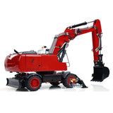 Metal 1/14 RC Hydraulic Excavator R946 PL18EV Remote Control Wheeled Diggers with 8-Ways Hydraulic Valves 4 Wheels Drive