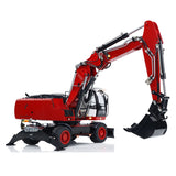 Metal 1/14 RC Hydraulic Excavator R946 PL18EV Remote Control Wheeled Diggers with 8-Ways Hydraulic Valves 4 Wheels Drive