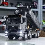 1:14 Hydraulic Radio Control Tipper Truck 8x8 RC 2 Speed Dump Truck Sound Light Assemble and Painted