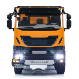 Metal 1/14 8x4 Hydraulic Flip-over Cover RC Tipper Truck Remote Control Dump Car LED Lights Sound System Assembled Painted