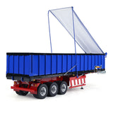 Metal 1/14 3 Axles Hydraulic Dump Trailer Electric Support Legs RC Radio Control Tractor Truck Light System