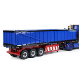 Metal 1/14 3 Axles Hydraulic Dump Trailer Electric Support Legs RC Radio Control Tractor Truck Light System