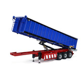 Metal 1/14 3 Axles Hydraulic Dump Trailer Electric Support Legs RC Radio Control Tractor Truck Light System