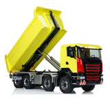 Metal 1/14 Hydraulic RC Roll Off Dumper Truck 8x8 Differential Lock Axles 3Speed Transmitter Light Sound